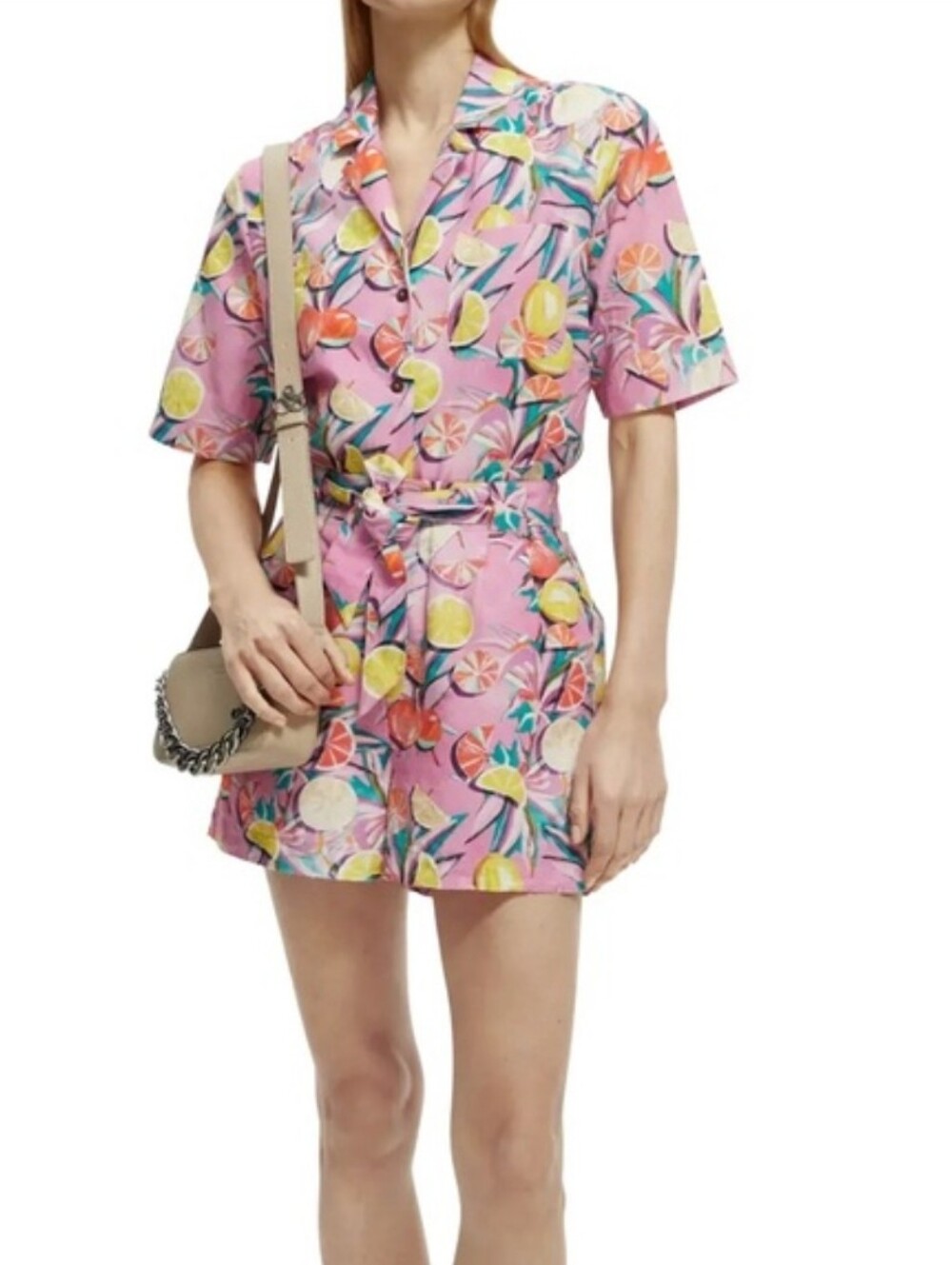 Scotch&Soda NWOT Set Tropical Fruit Print Top & Shorts Linen & Cotton